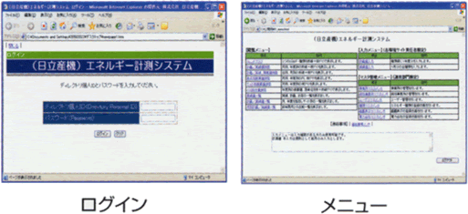 入力メニューの画面