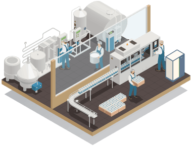 IoT監視と事前連絡のイラスト