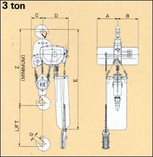 Dimensions : 3 ton