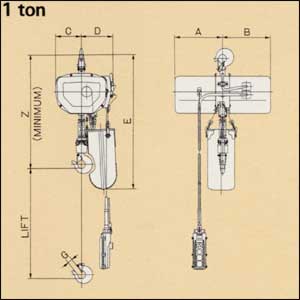 Dimensions : 1 ton