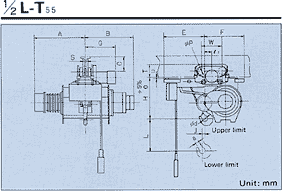 Dimensions : Low Headroom Type : 1/2 L-T55