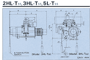 Dimensions : Low Headroom Type : 2HL-T55, 3HL-T55, 5L-T55