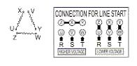 220 / 380 V 6 WIRES CONNECT TO THE POWER SOURCE TO START UP