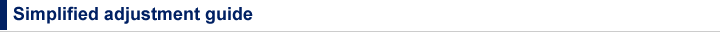 Simplified adjustment guide