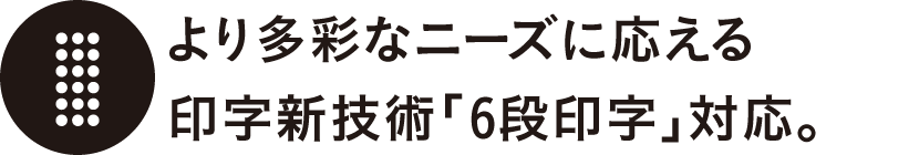 より多彩なニーズに応える印字新技術「同時6段印字」対応。