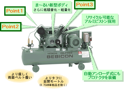 オイルフリーベビコン/中圧オイルフリーベビコン：空気圧縮機・関連 