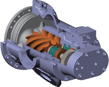 スクリューの3DCADイメージ