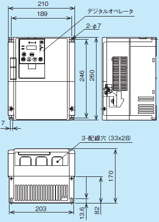 RC700-150LF、HF 寸法図
