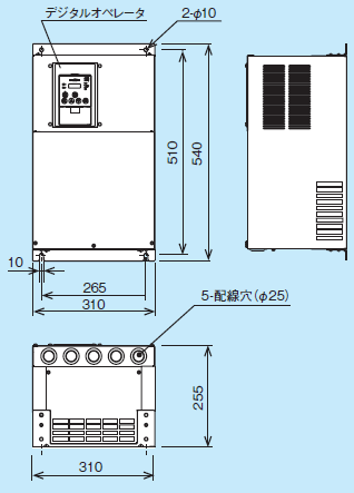 RC700-550LF、HF 寸法図