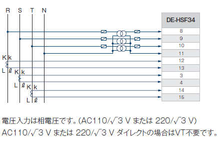 三相4線式 3VT、3CT