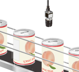 回転するワークでの缶詰の高速検査イメージ