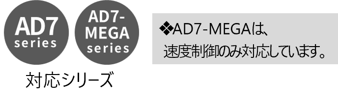対応シリーズ AD7、AD7-MEGA※AD7-MEGAは速度制御のみ対応しています。